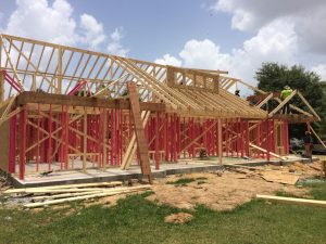 A home being framed by SWH